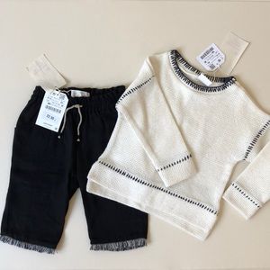 Zara Baby Black and White Top and Bottom